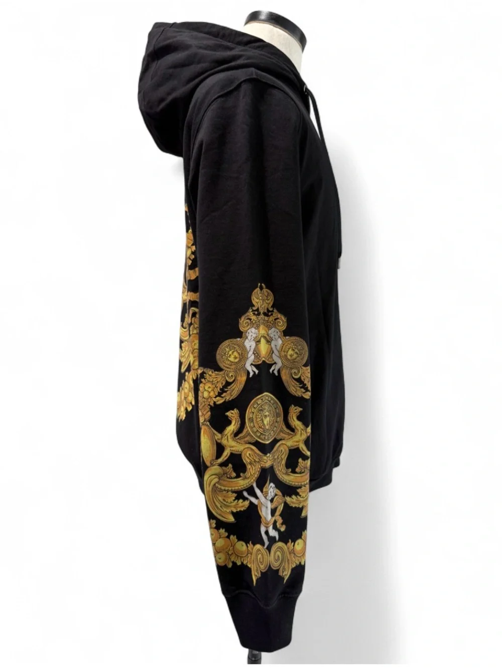 Versace Barocco Print Black Zipper Hoodie Size Medium. Excelent Condition